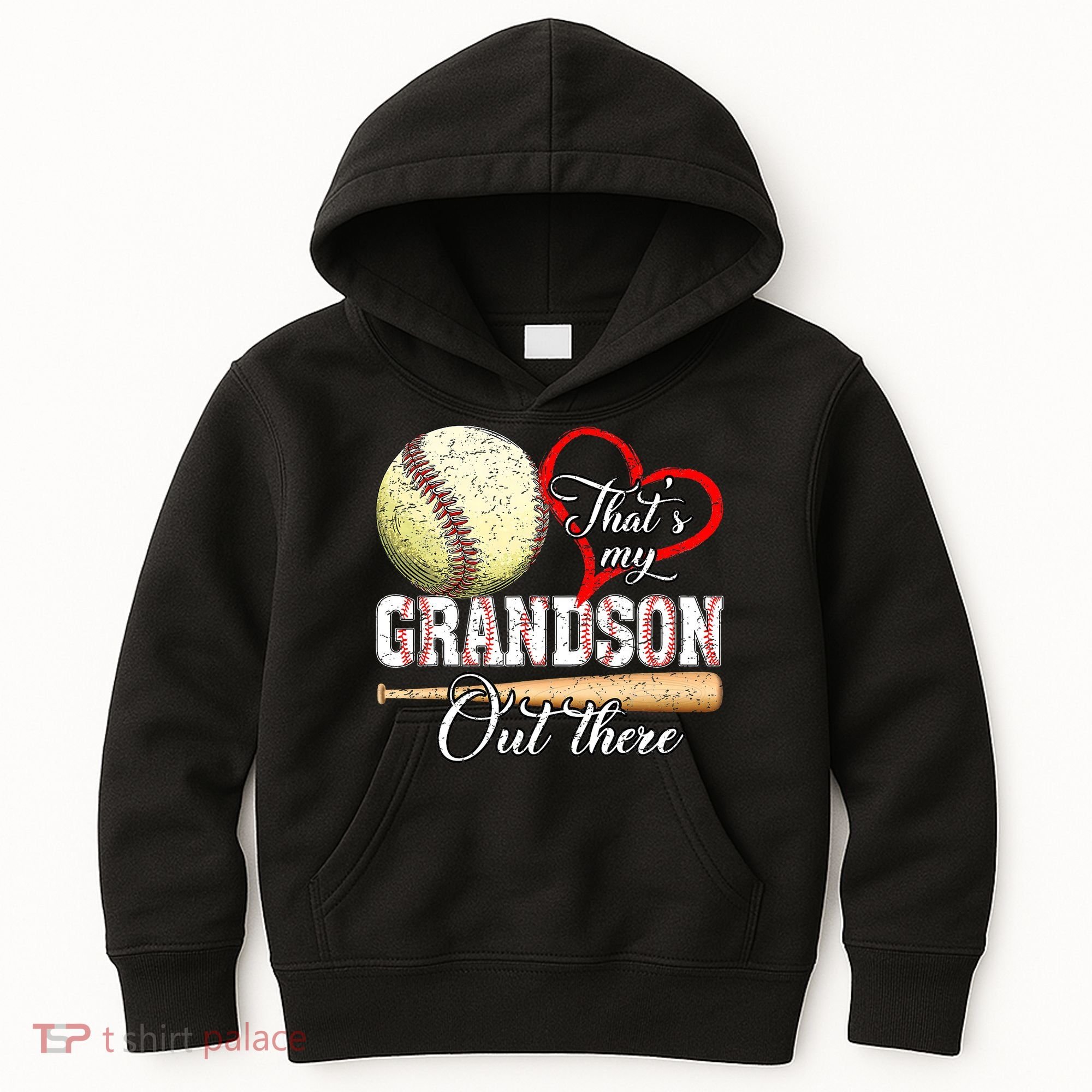 funny That's My Grandson Out There Baseball for Mother's Day Kids Hoodie