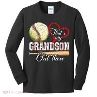 funny That's My Grandson Out There Baseball for Mother's Day Kids Long Sleeve Shirt thumb 0
