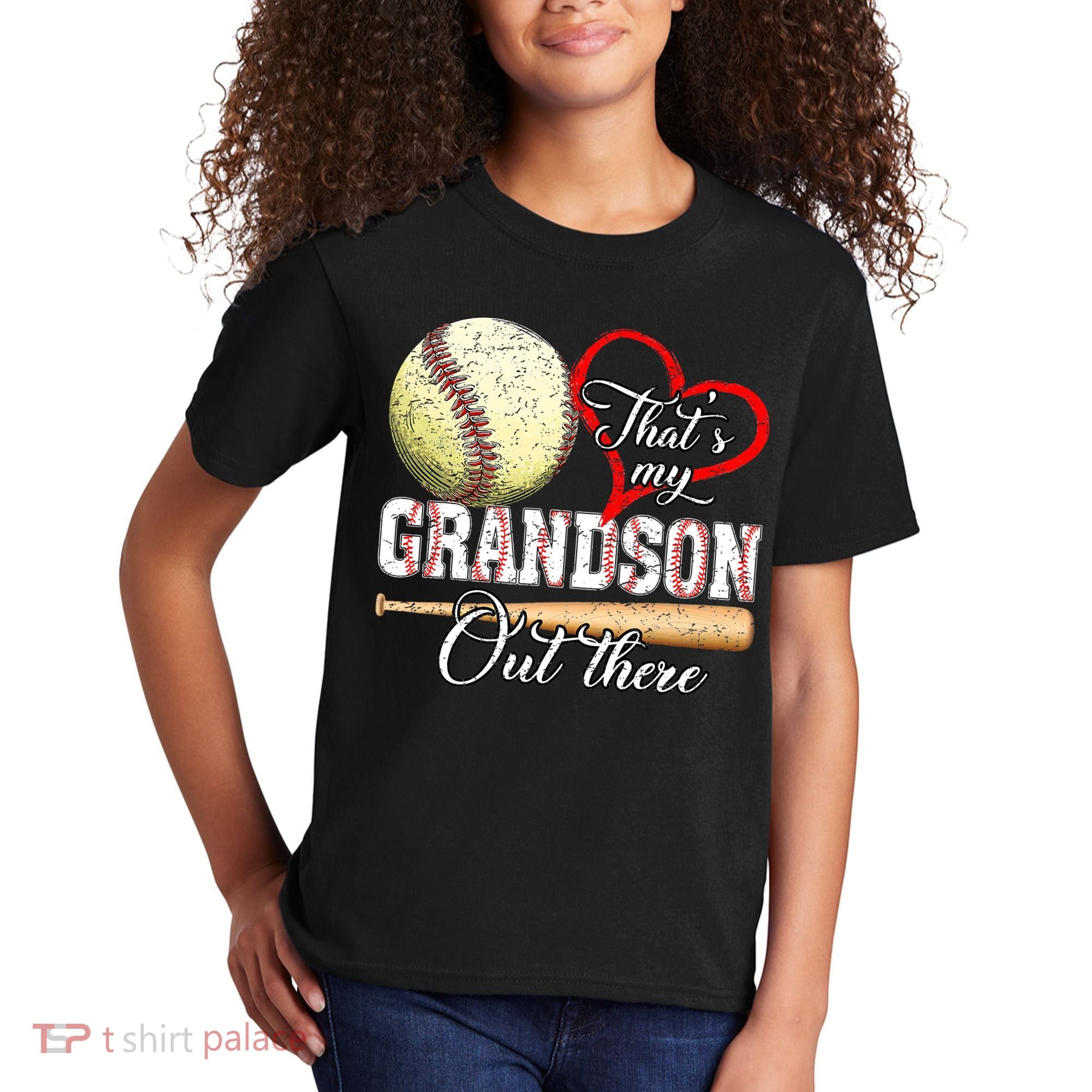 funny That's My Grandson Out There Baseball for Mother's Day Kids T-Shirt