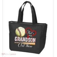 funny That's My Grandson Out There Baseball for Mother's Day Tote Bag thumb 3