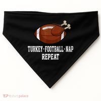 Football Turkey Nap Thanksgiving USA-Made Doggie Bandana thumb 0