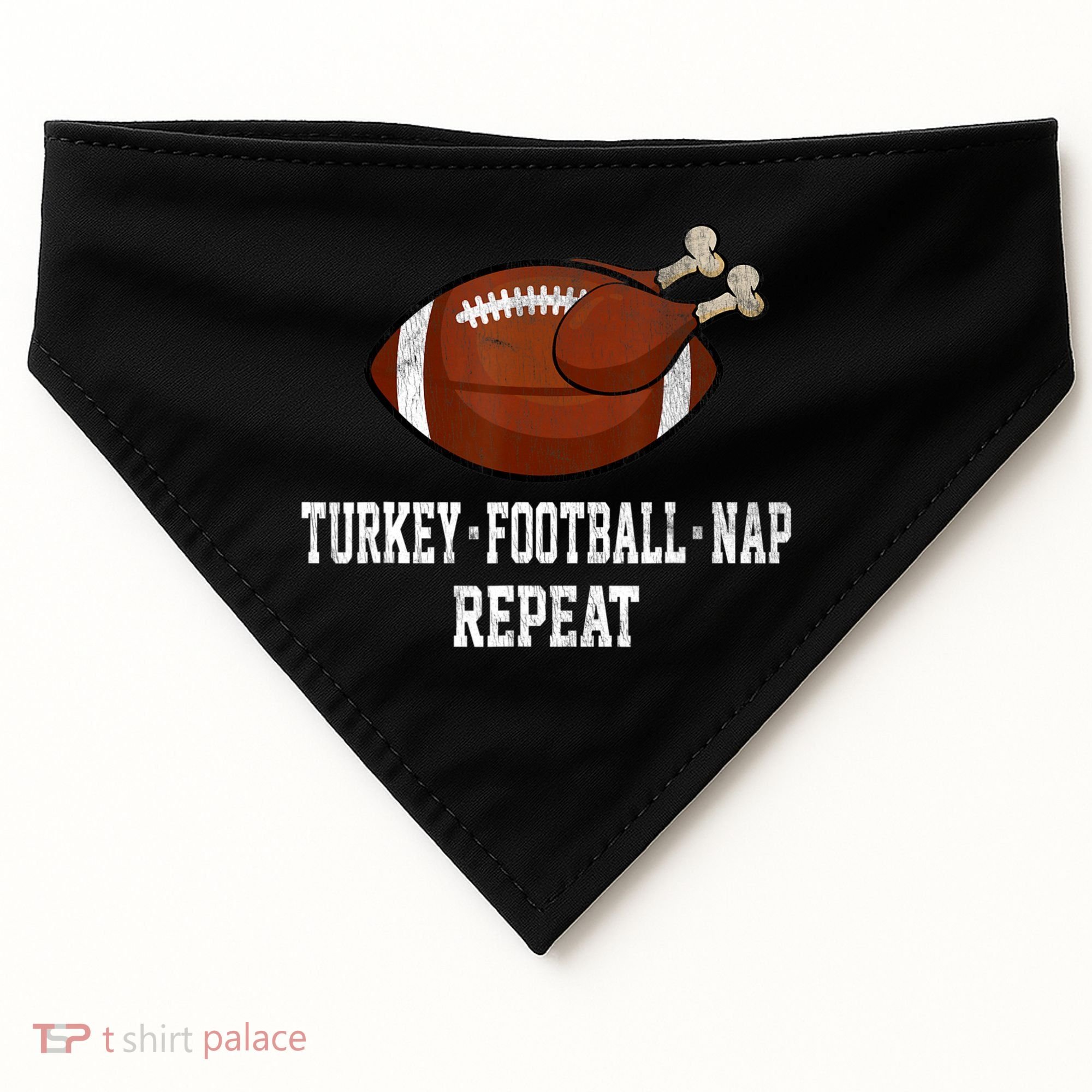 Football Turkey Nap Thanksgiving USA-Made Doggie Bandana