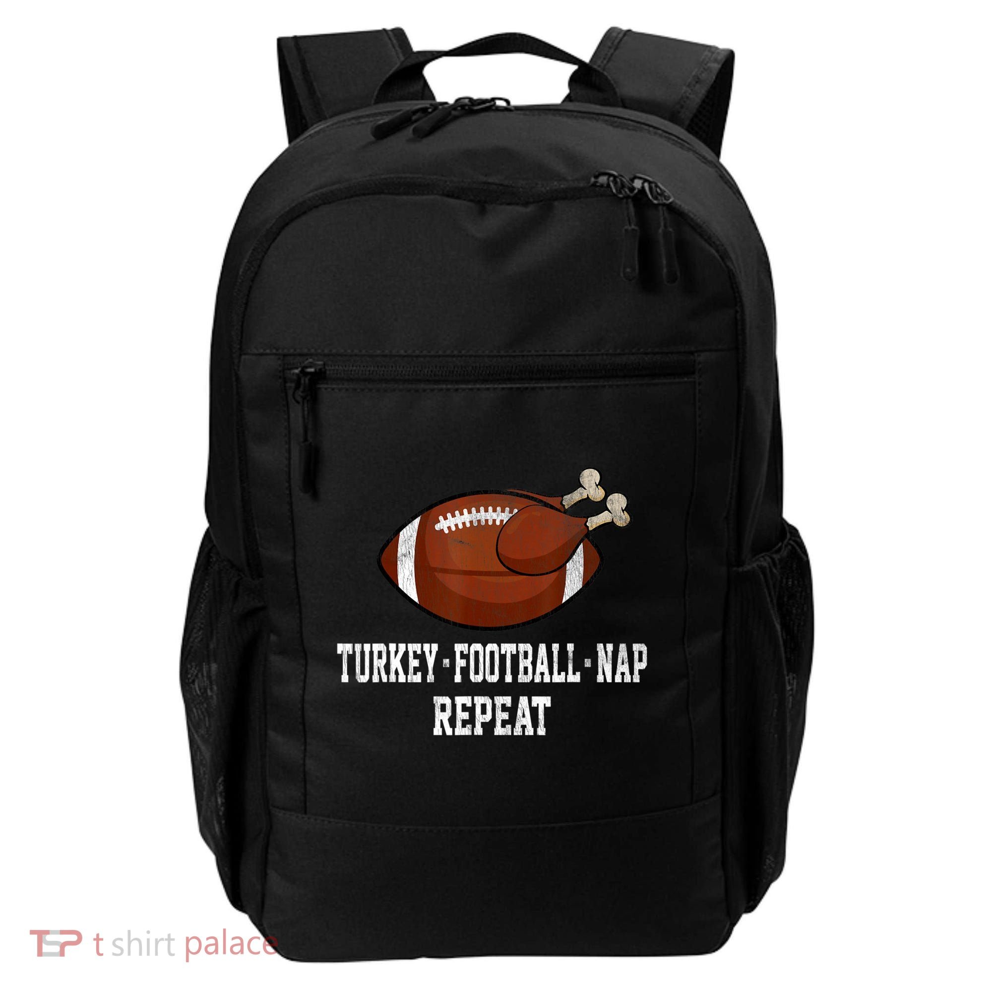 Football Turkey Nap Thanksgiving Backpack