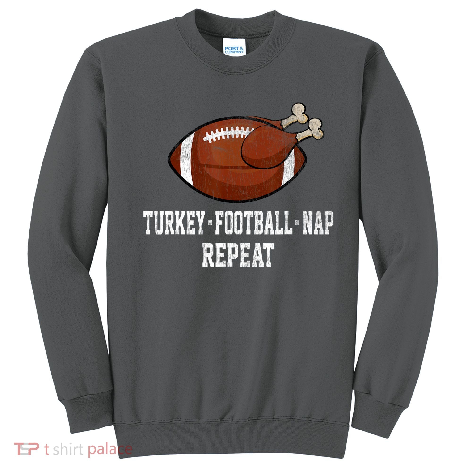 Football Turkey Nap Thanksgiving Sweatshirt