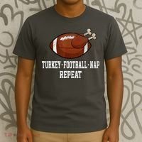 Football Turkey Nap Thanksgiving T-Shirt thumb 3