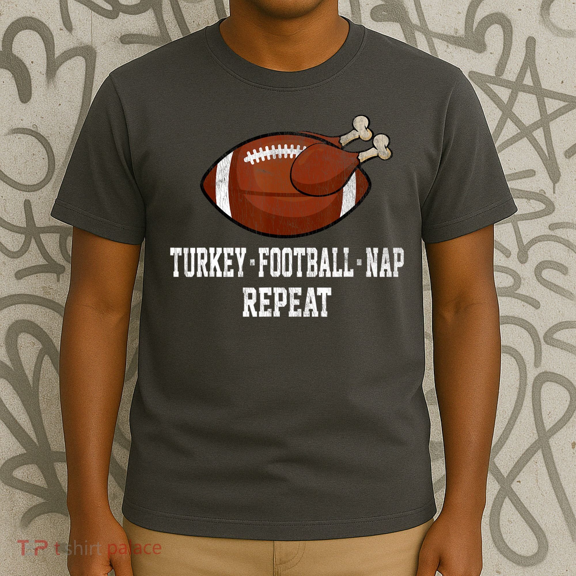 Football Turkey Nap Thanksgiving T-Shirt