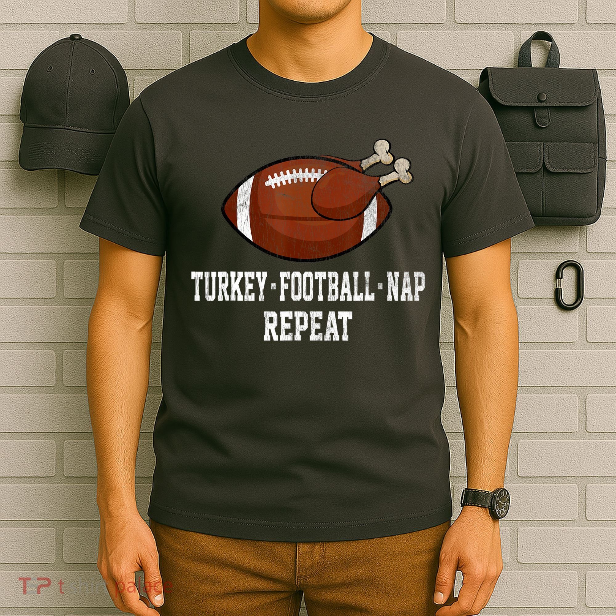 Football Turkey Nap Thanksgiving T-Shirt