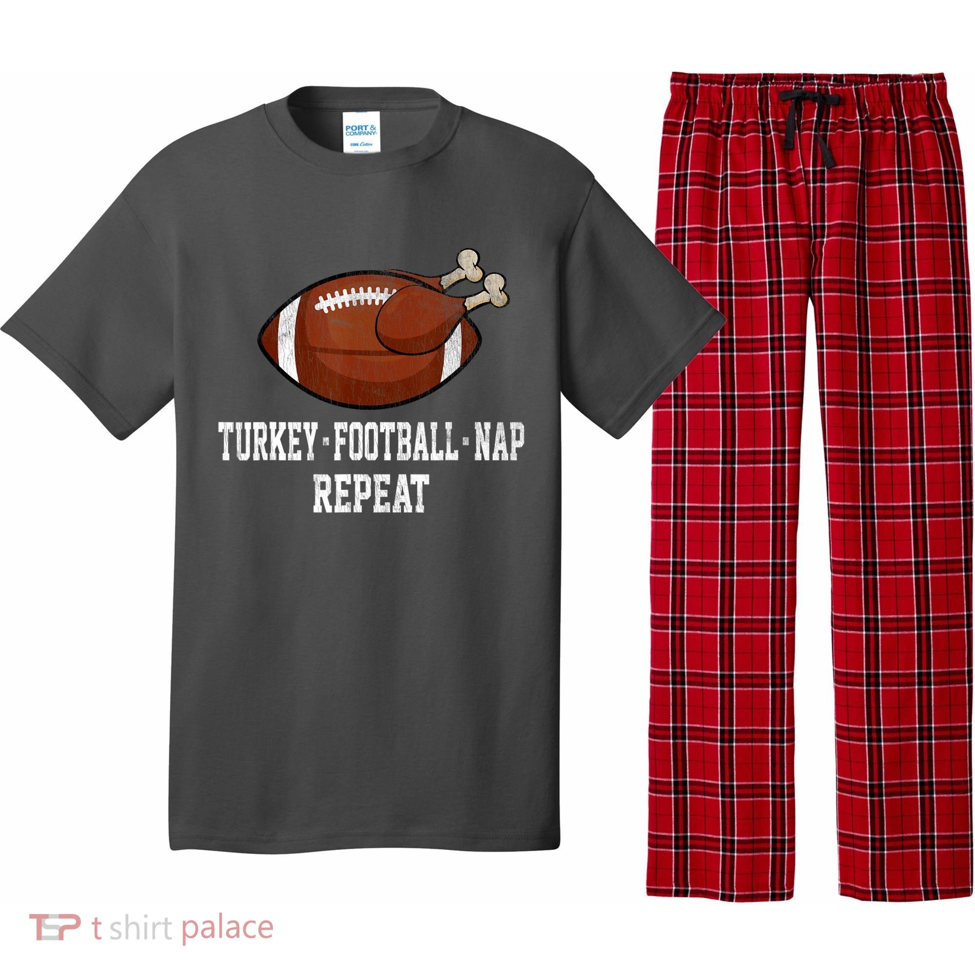 Football Turkey Nap Thanksgiving Pajama Set