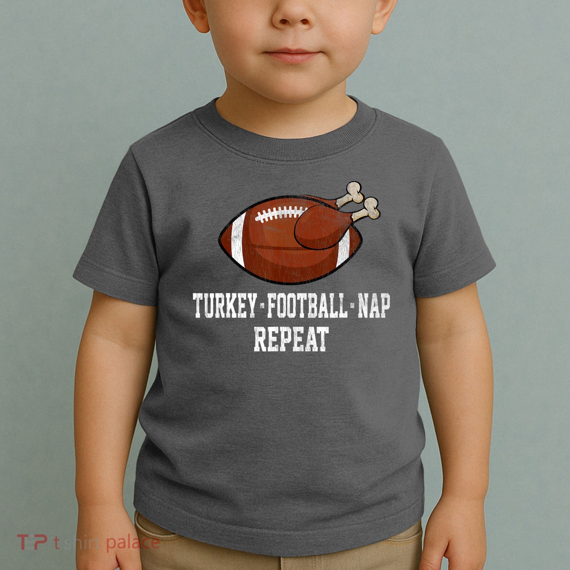 Football Turkey Nap Thanksgiving Toddler T-Shirt