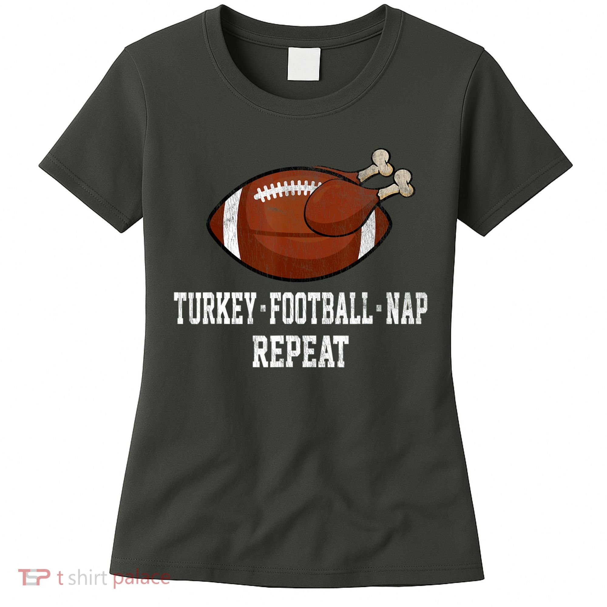Football Turkey Nap Thanksgiving Women's T-Shirt
