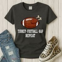 Football Turkey Nap Thanksgiving Women's T-Shirt thumb 3
