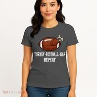 Football Turkey Nap Thanksgiving Women's T-Shirt thumb 4
