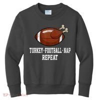 Football Turkey Nap Thanksgiving Kids Sweatshirt thumb 0
