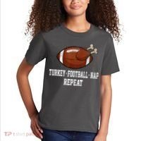 Football Turkey Nap Thanksgiving Kids T-Shirt thumb 2