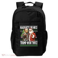 Funny Trump Naughty Or Nice Won Twice Ugly Christmas Backpack thumb 0