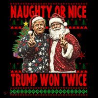 Funny Trump Naughty Or Nice Won Twice Ugly Christmas Coffee Mug thumb 5