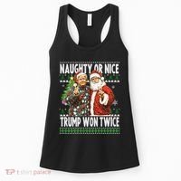 Funny Trump Naughty Or Nice Won Twice Ugly Christmas Women's Tank Top thumb 0