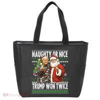 Funny Trump Naughty Or Nice Won Twice Ugly Christmas Tote Bag thumb 0