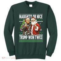 Funny Trump Naughty Or Nice Won Twice Ugly Christmas Sweatshirt thumb 0
