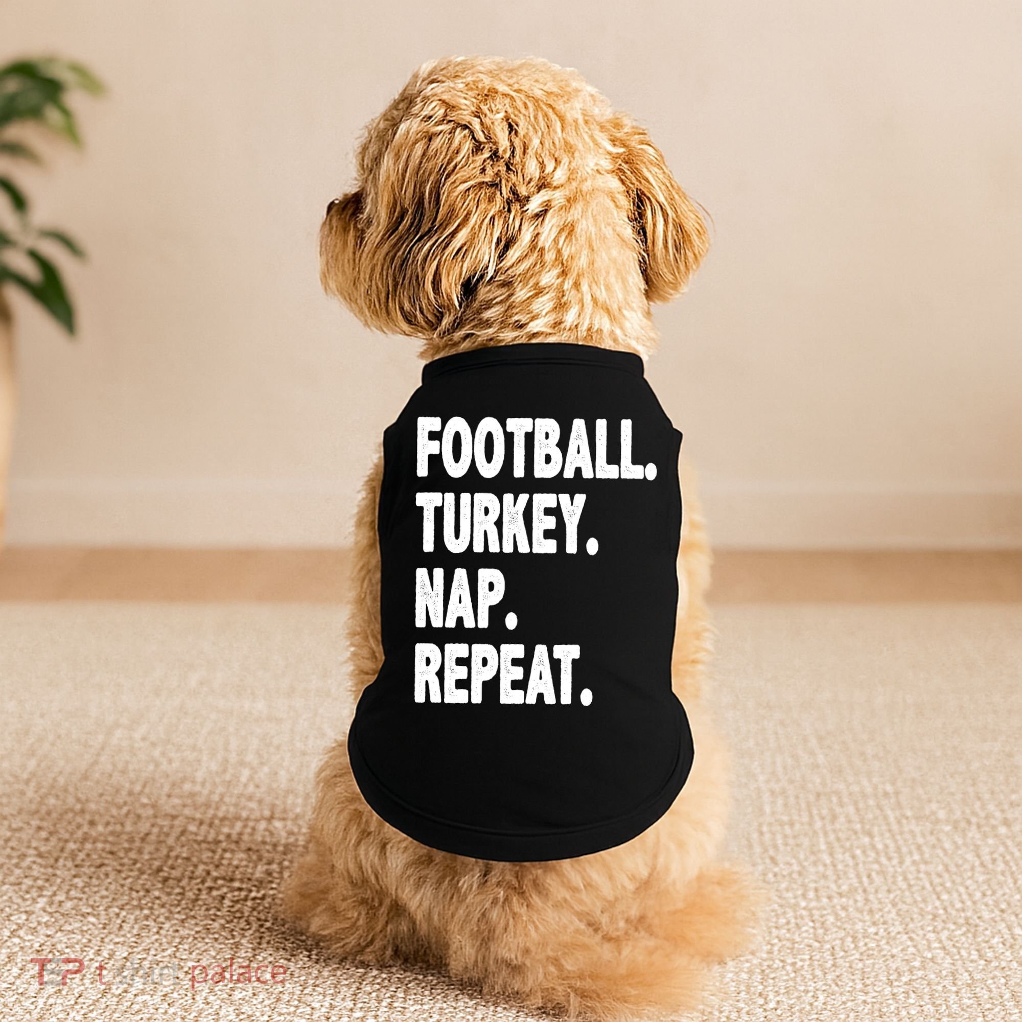 Football Turkey Nap Repeat Doggie Tank