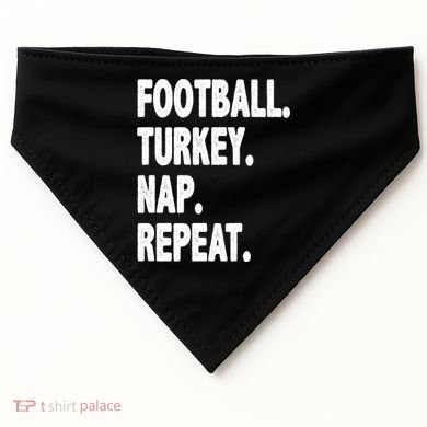 Football Turkey Nap Repeat USA-Made Doggie Bandana