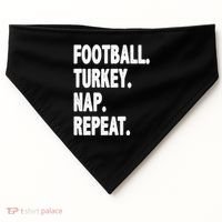 Football Turkey Nap Repeat USA-Made Doggie Bandana thumb 0