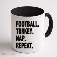 Football Turkey Nap Repeat Coffee Mug thumb 1