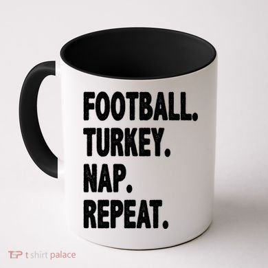 Football Turkey Nap Repeat Coffee Mug