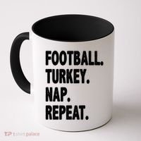 Football Turkey Nap Repeat Coffee Mug thumb 0