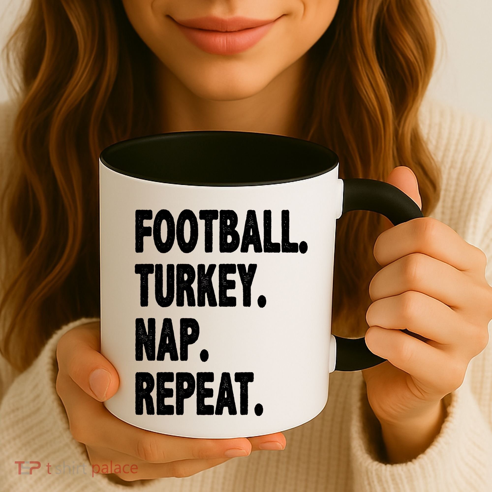 Football Turkey Nap Repeat Coffee Mug