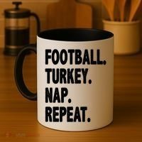 Football Turkey Nap Repeat Coffee Mug thumb 4