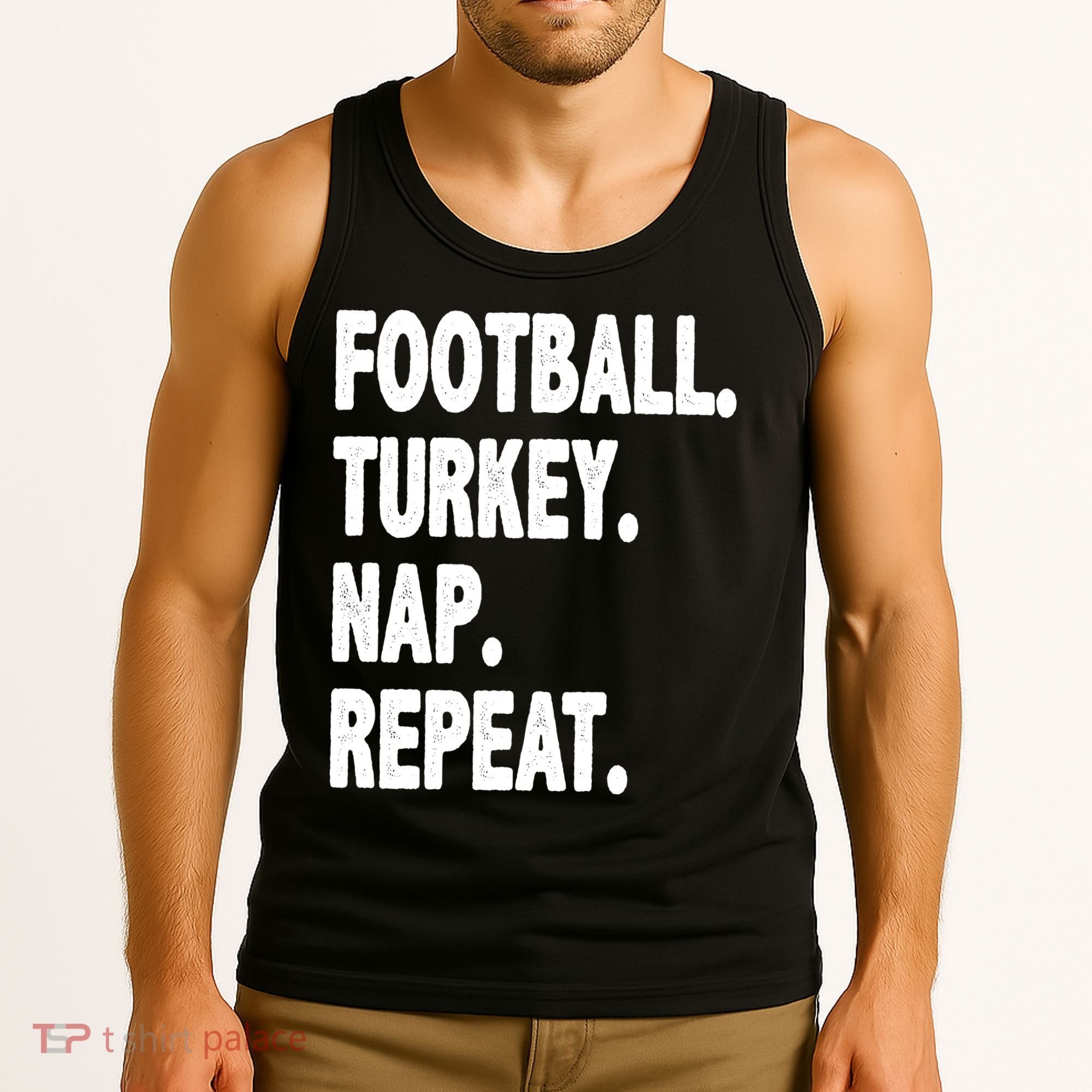 Football Turkey Nap Repeat Tank Top