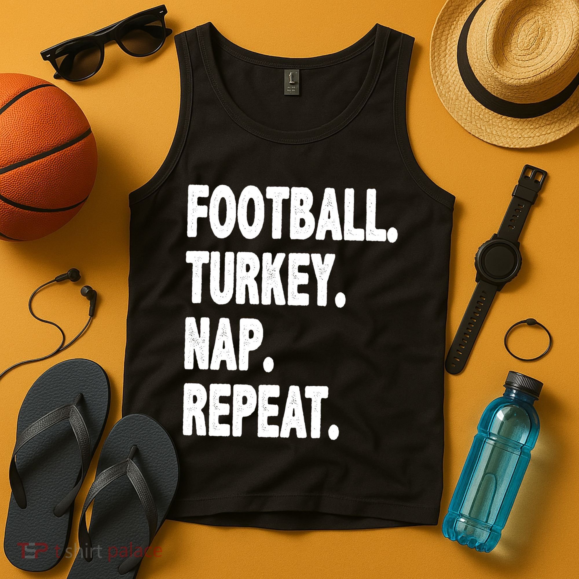 Football Turkey Nap Repeat Tank Top