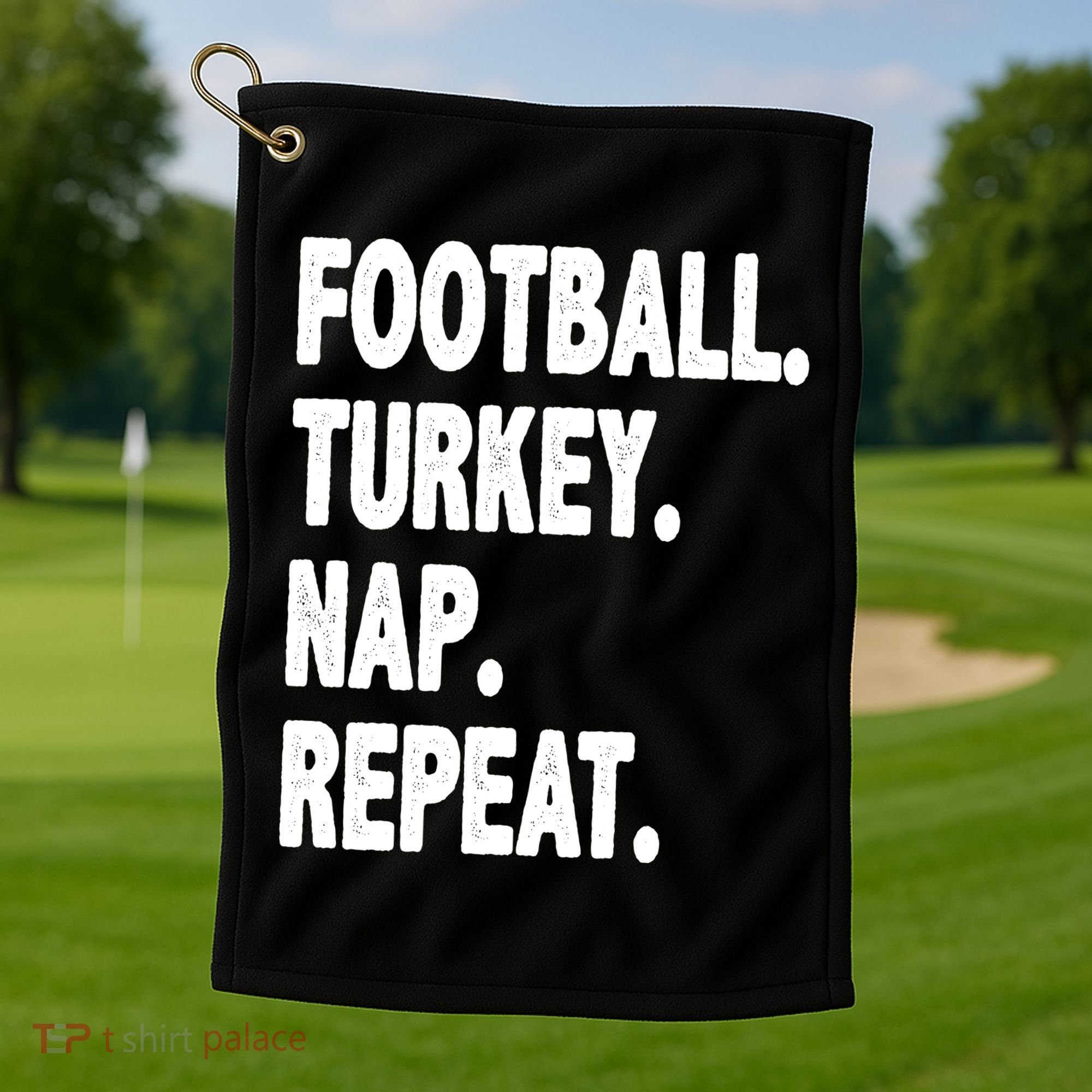 Football Turkey Nap Repeat Golf Towel