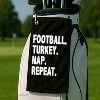 Football Turkey Nap Repeat Golf Towel thumb 2