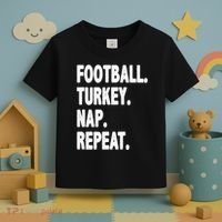 Football Turkey Nap Repeat Toddler T-Shirt thumb 3