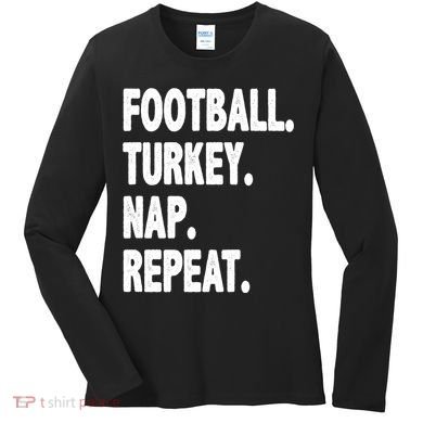 Football Turkey Nap Repeat Women's Long Sleeve Shirt