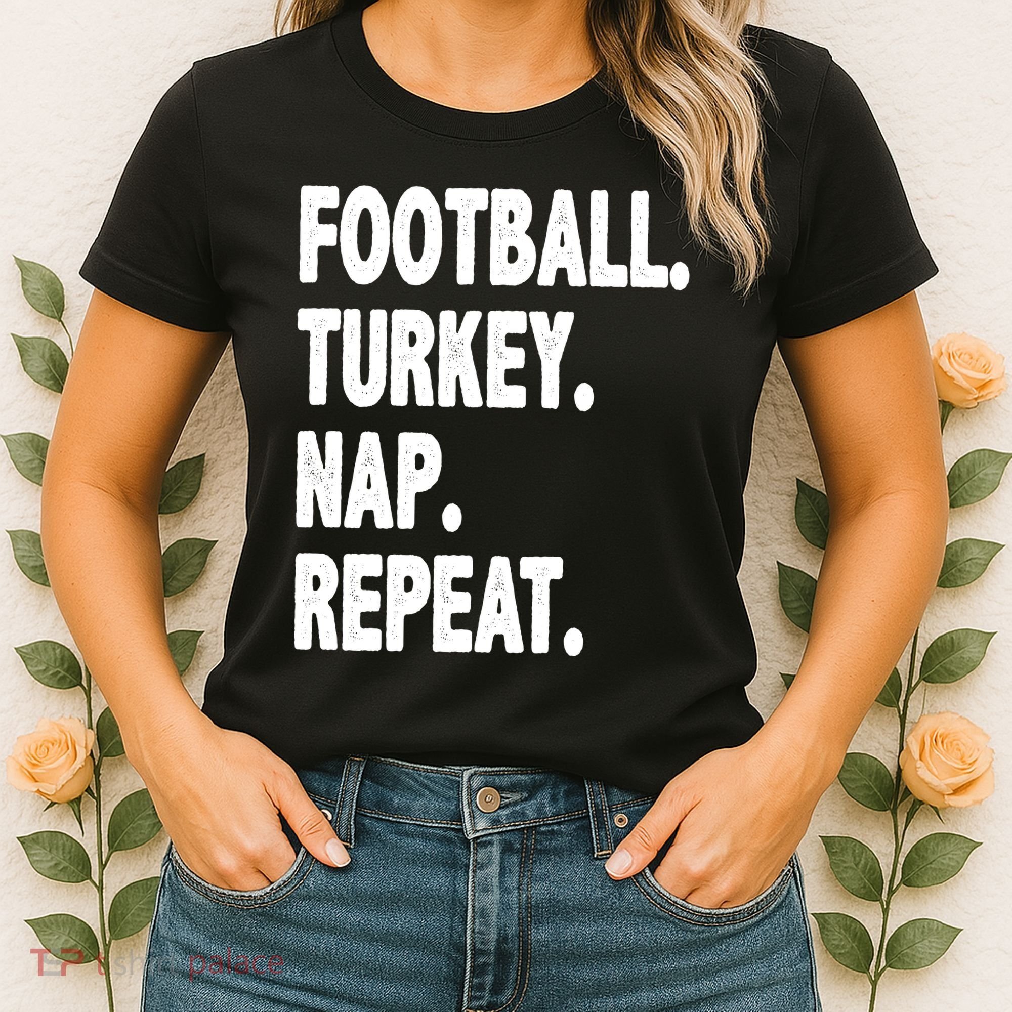 Football Turkey Nap Repeat Women's T-Shirt