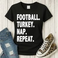 Football Turkey Nap Repeat Women's T-Shirt thumb 3