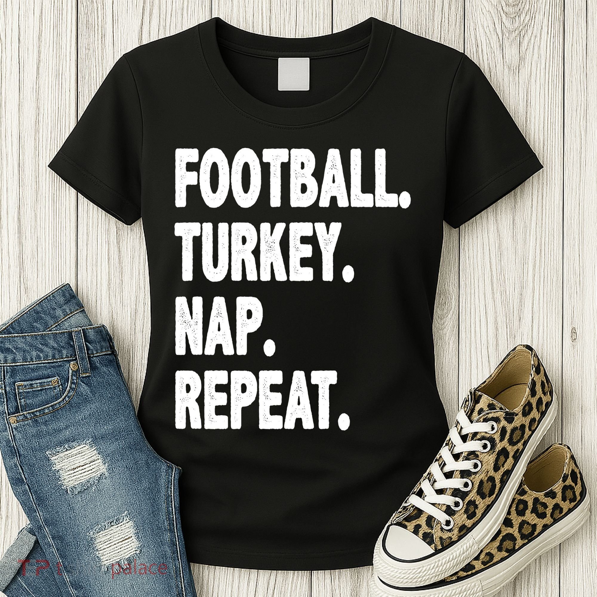 Football Turkey Nap Repeat Women's T-Shirt