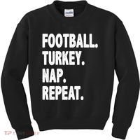 Football Turkey Nap Repeat Kids Sweatshirt thumb 0