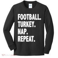 Football Turkey Nap Repeat Kids Long Sleeve Shirt thumb 0