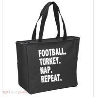 Football Turkey Nap Repeat Tote Bag thumb 2