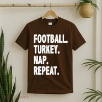 Football Turkey Nap Repeat T-Shirt thumb 2
