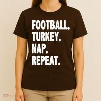 Football Turkey Nap Repeat T-Shirt thumb 4
