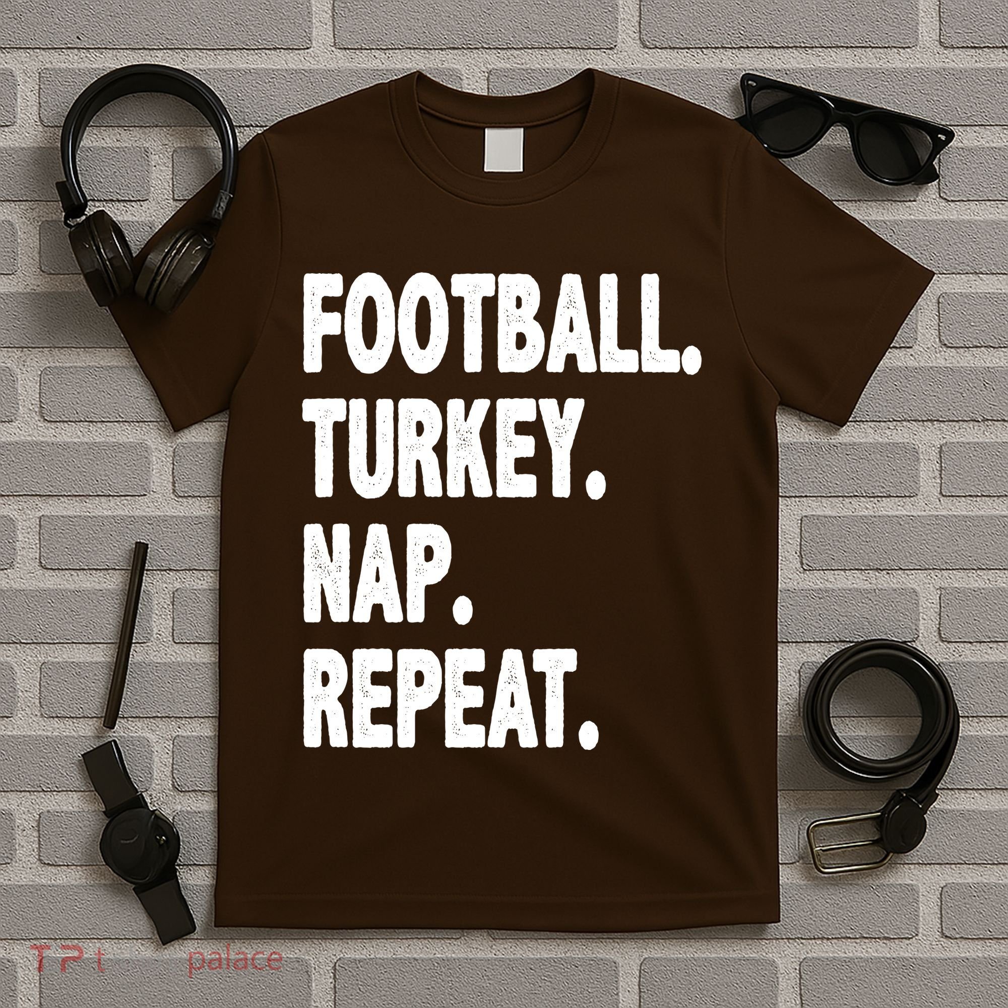 Football Turkey Nap Repeat T-Shirt