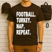 Football Turkey Nap Repeat T-Shirt thumb 6