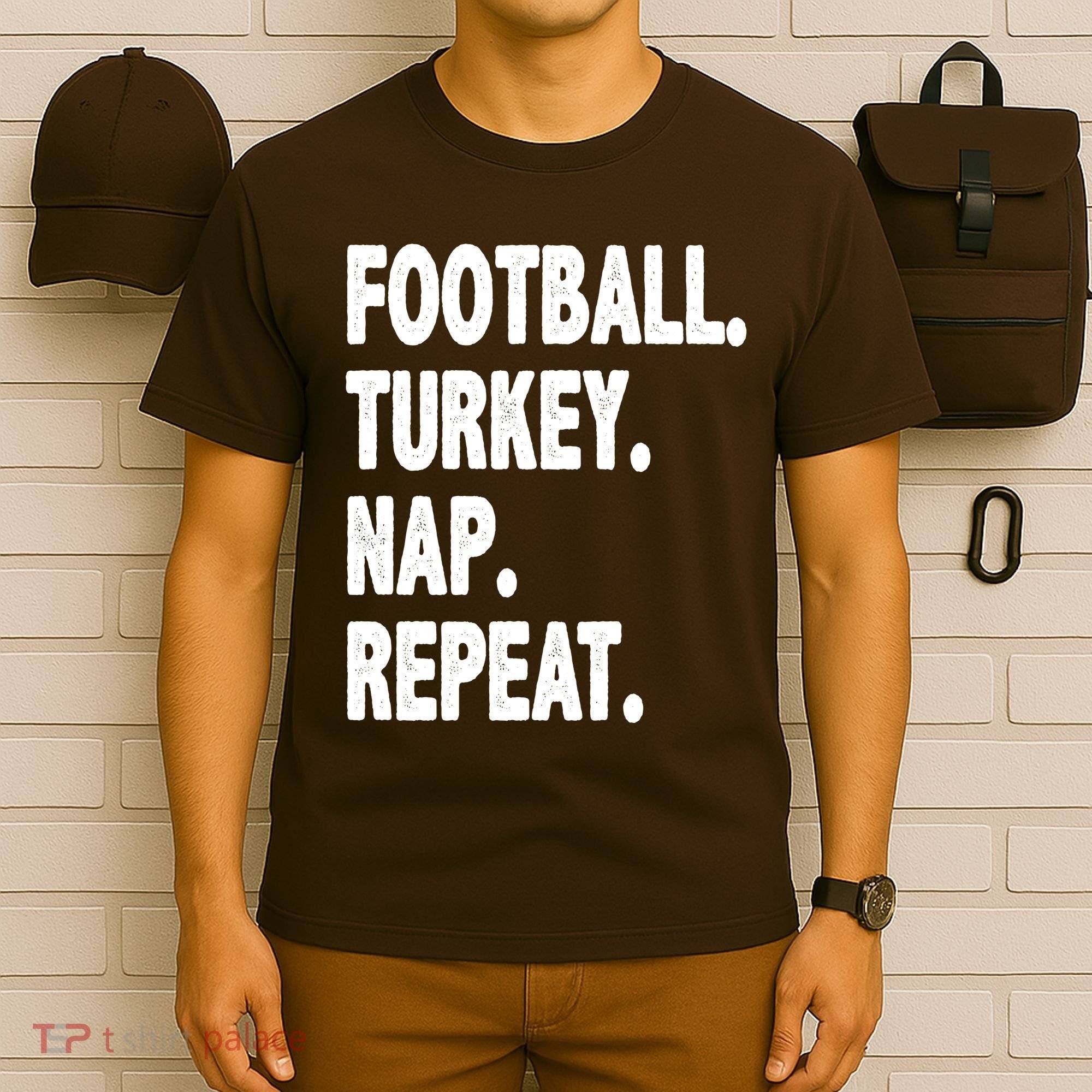 Football Turkey Nap Repeat T-Shirt