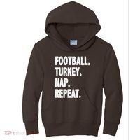 Football Turkey Nap Repeat Kids Hoodie thumb 0