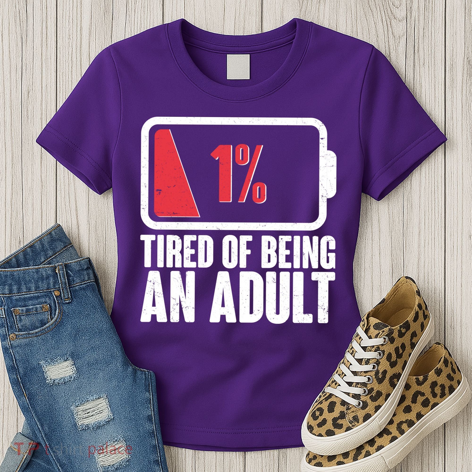 Funny Tired Of Being An Adult Low Battery Women's T-Shirt